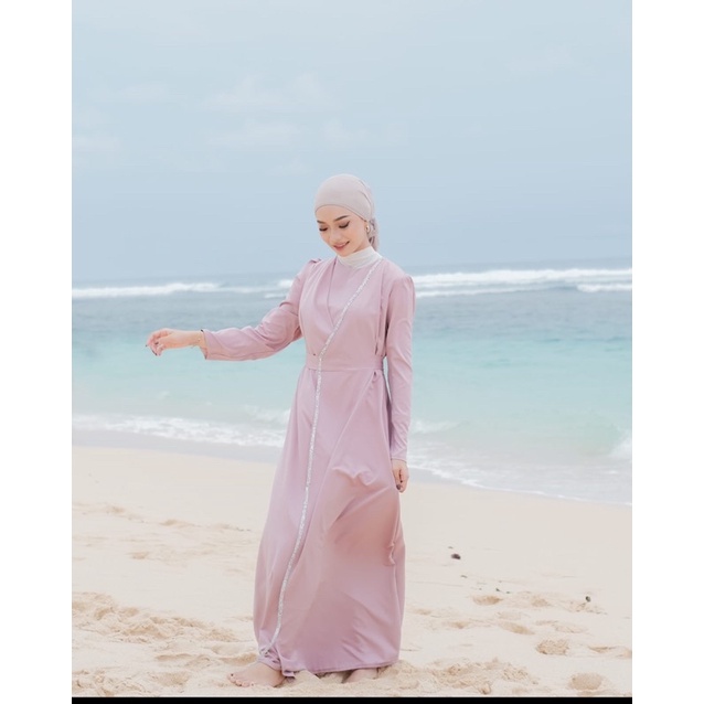 Meriam List Dress Ld 98/Dress Sage/Dress Pesta/Dress Pengajian/Dress Bridesmaid/Dress Lebaran