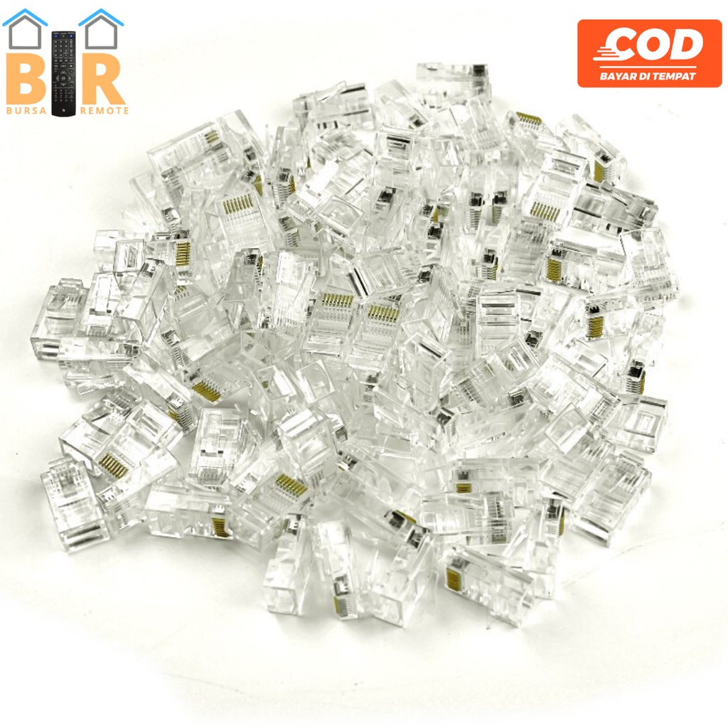 Connector Socket Jack RJ45 Kabel Utp Tenda RJ45 Lan Konektor Penghubung Ethernet Kabel UTP