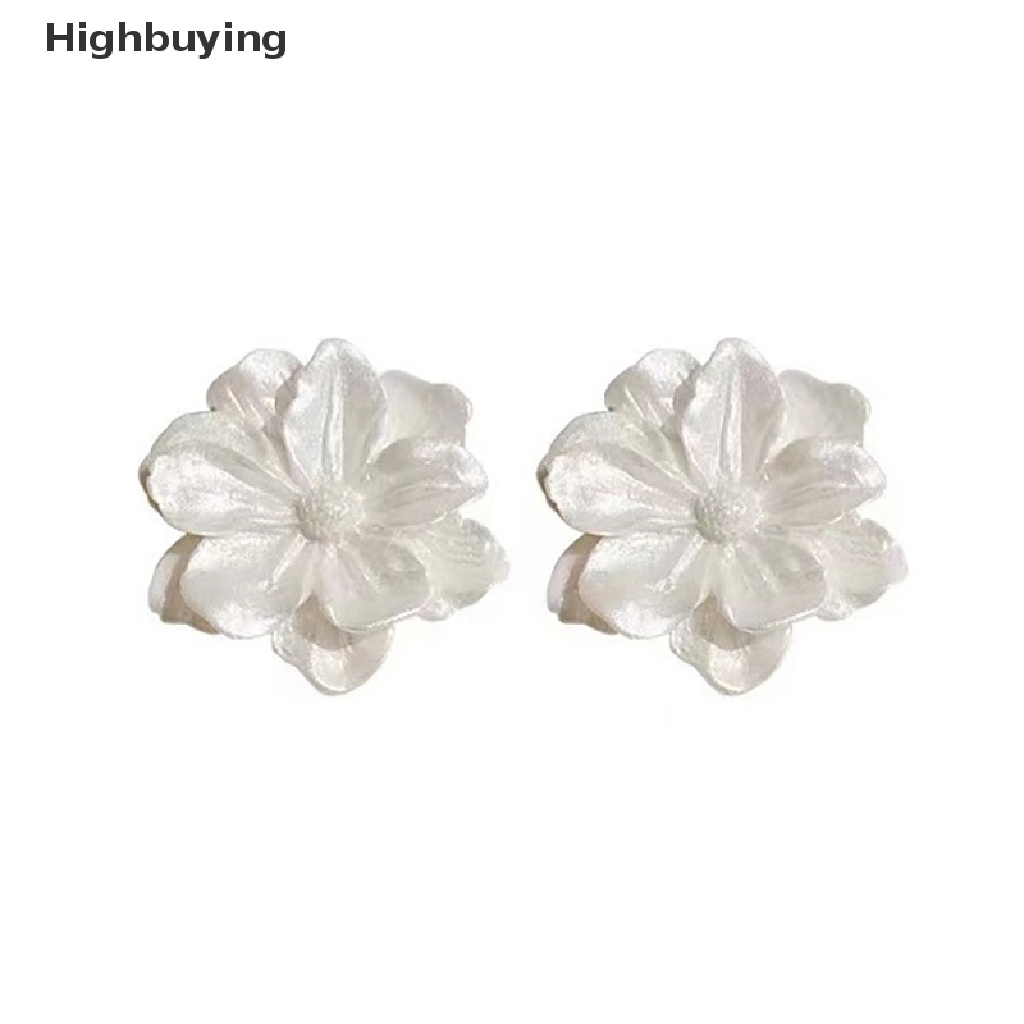 Hbid Anting Tusuk Bunga Putih Untuk Wanita Flower Earring Modern Korea Remaja Gadis Pesta Perhiasan Hadiah Glory