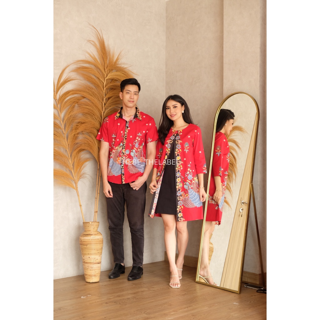 Ishana Red Batik Cheongsam Chinese New Year - (- Men Short-Nadine-Mutia-Hera-Brenda-Kora-Intan)