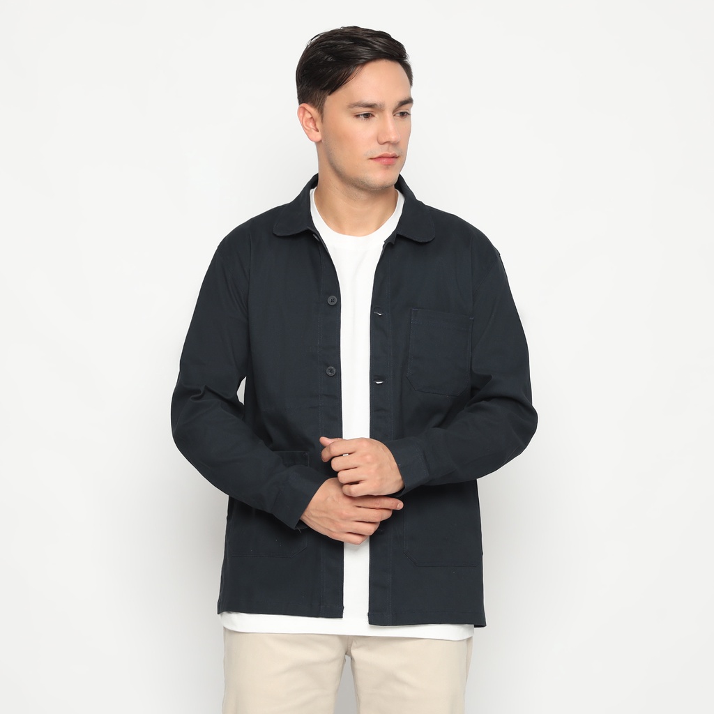 Code Male - Giroud Jacket / Outer Shirt Twill Stretch Navy