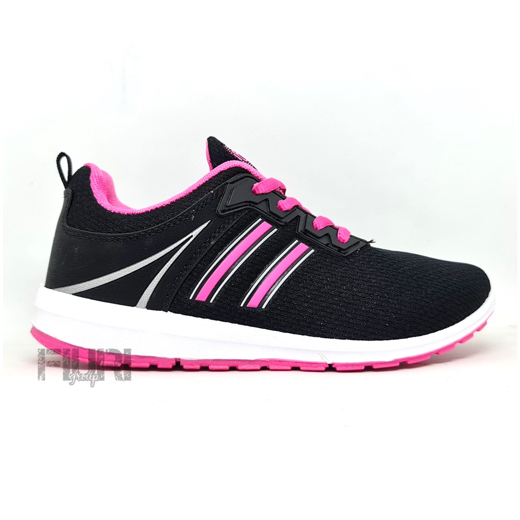 FIURI - ANDO - KAYLYN 37-40 HITAM PINK - SEPATU SNEAKERS SPORT KANVAS SOL KARET ANAK PEREMPUAN - SEPATU KETS TRENDY WANITA - SEPATU OLAHRAGA LARI FITNES SENAM KERJA KULIAH  BERTALI CEWEK MURAH PROMO DISKON BONUS KAOS KAKI