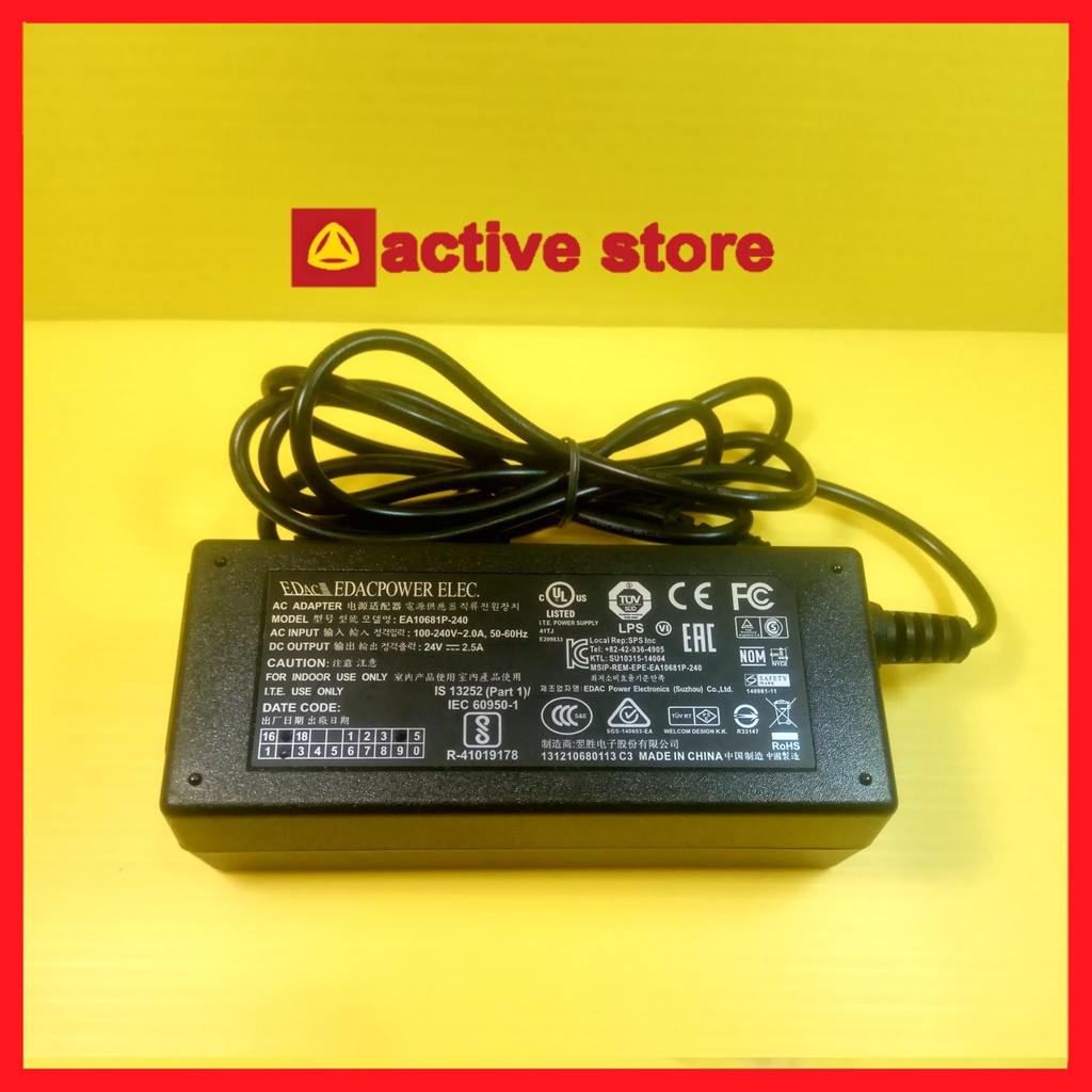 Universal AC Adapter For Barcode Printer 24V 2.5A