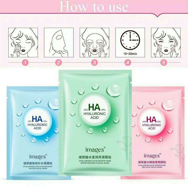 Isi 10 Pcs RANDOM Termurah !!! Rorec HCHANA Masker Wajah Rorec &amp; Masker Images HA Hyaluronic Acid / Masker Wajah Glowing dan Putih Rorec Pemutih / Masker Wajah Viral Masker Peel Off Sheet Mask Masker Images Skincare Alami Masker Wajah Organik Korea