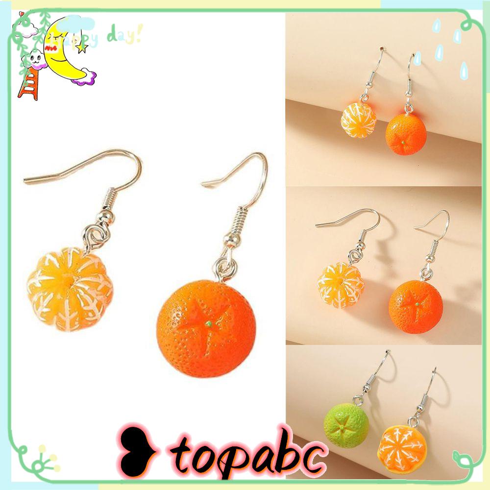 Top Orange Anting Lucu Untuk Wanita Gadis Akrilik Menjuntai Kait Stud