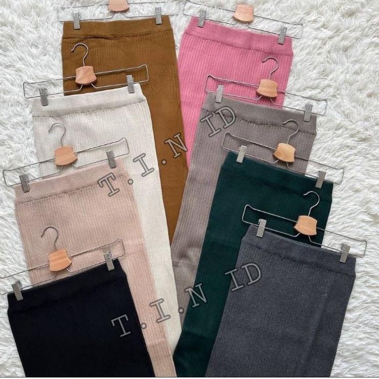 Siap Kirim Rok rajut span premium Import Long pensil rib knit skirt