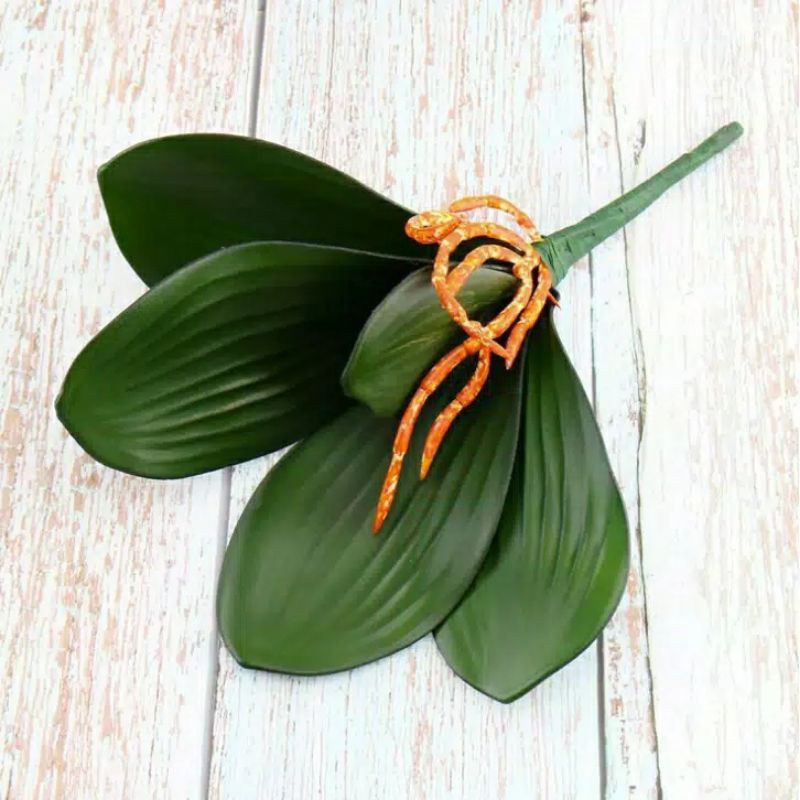 Daun anggrek latex artificial//daun anggrek hias plastik bahan latex