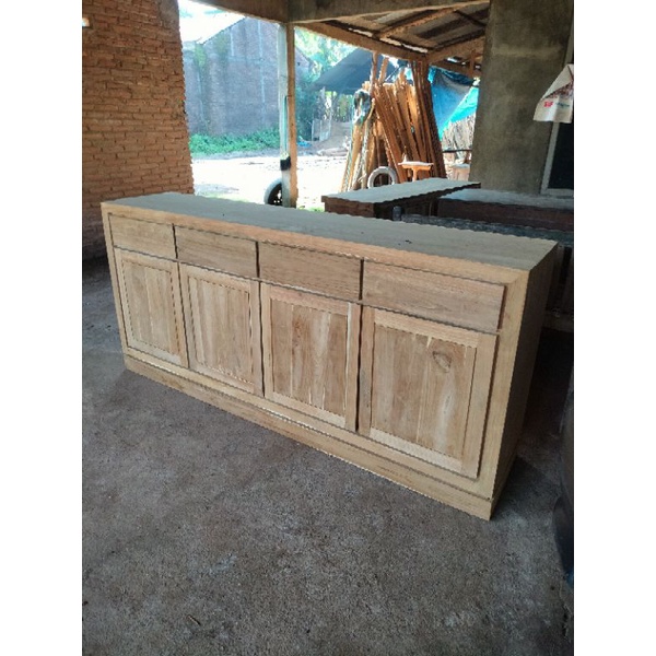 buffet tv minimalis jati mentahan