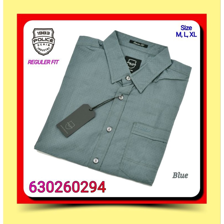 Kemeja Kasual Pria Police Denim Industry 630260294 Lengan Pendek