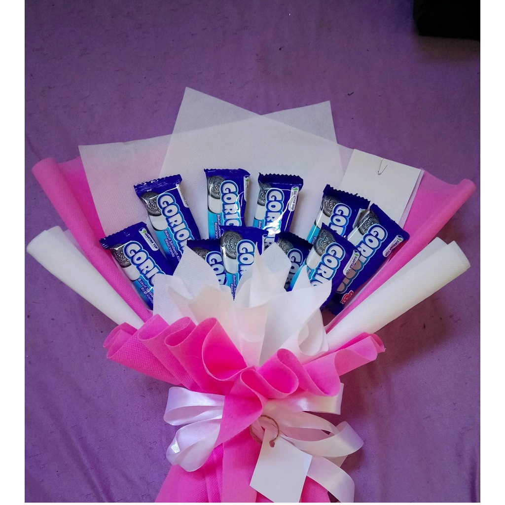 

buket snack murah goriorio banyak warna hadiah ultah semhas sempro wisuda makassar