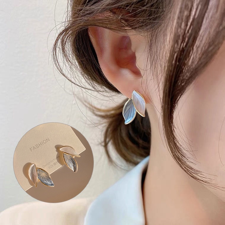 Anting Tusuk Daun Elegan Untuk Wanita Bohemian Piercing Hypoallergenic Earrings Aksesoris Perhiasan