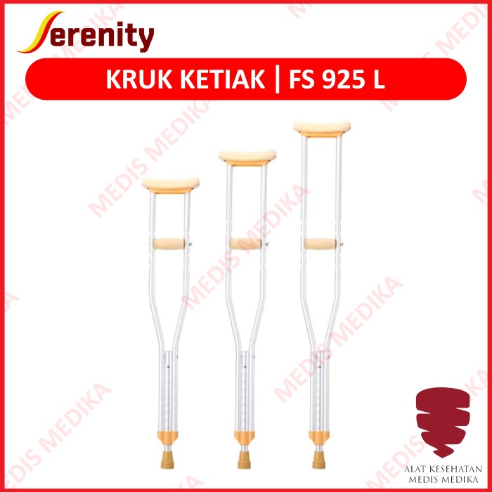 Tongkat Kruk Ketiak Size S M L Alat Bantu Jalan Stick Crutch Ukuran Small Medium Large Sepasang