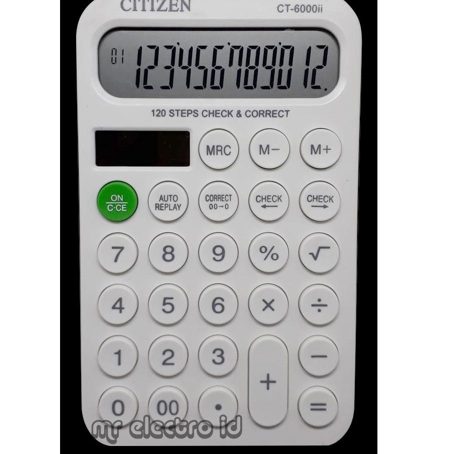 

[O(6)R ☎] KALKULATOR CITIZEN CT 6000 II - 12 DIGIT - CHECK AND CORRECT - LAYAR BESAR - KALKULATOR MEJA DAGANG-trending