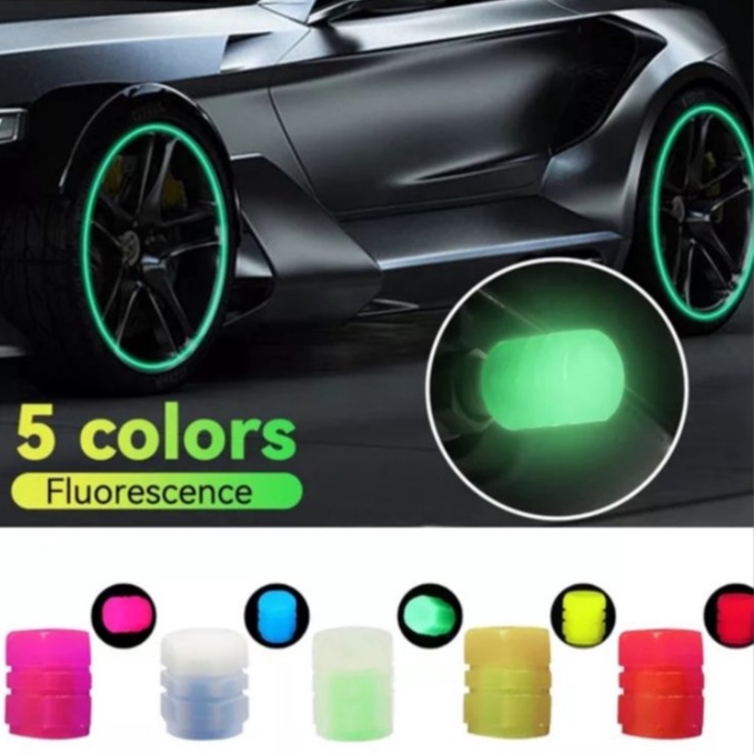 [Z218] Tutup Pentil Ban Mobil Motor Sepeda Glow In The Dark Luminous American Scharder Valve