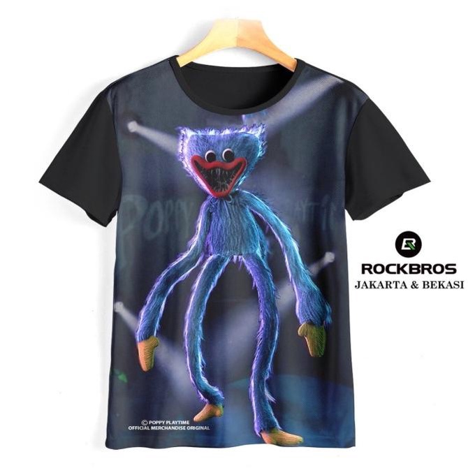 Baju Kaos Boneka Poppy Playtime Huggy Wuggy Official Merchandise Shirt