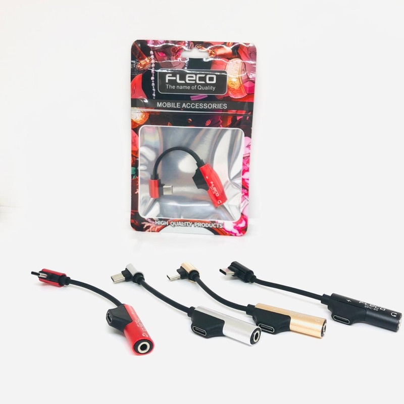 KABEL SPLITTER FLECO SPC60 2in1 AUDIO MUSIC &amp; CHARGING FOR OPPO XIAUMI ASUS HUAWEI VIVO Converter Splitter Type C To Jack 3.5MM + Type C Audio ,Call ,Charging BY SMOLL