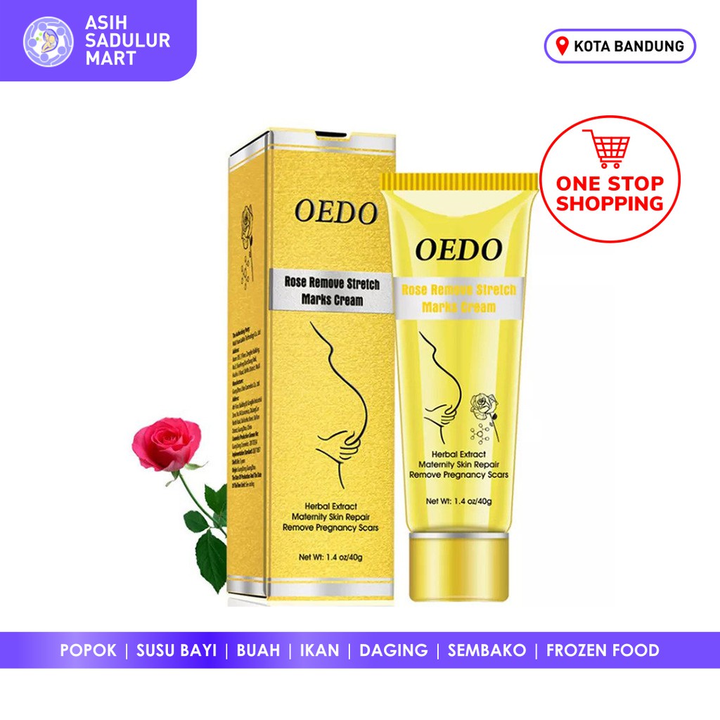 Oedo Rose Stretchmarks Cream 40gr Herbal Extract Penghilang Luka Hamil