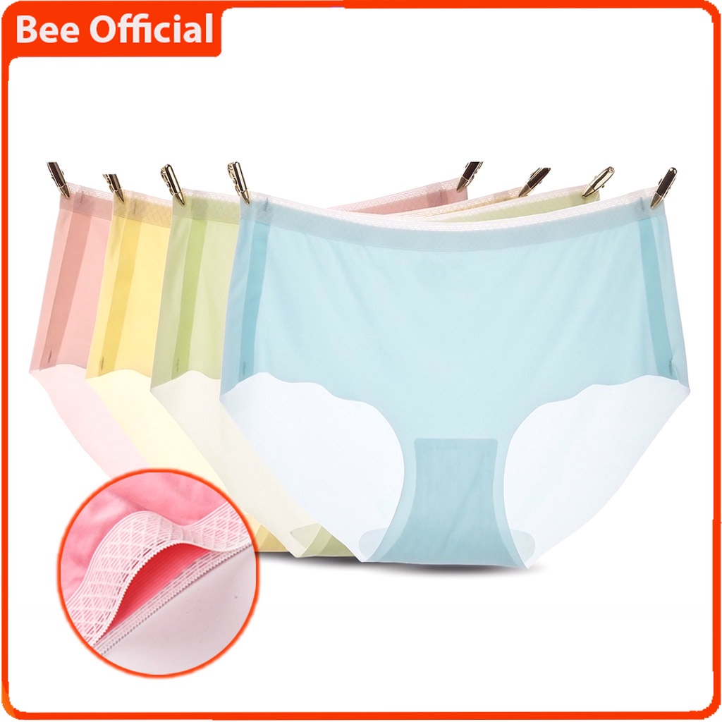 BEE - Celana Dalam Seamless Tanpa Jahitan Anti Nyeplak Fashion Es Sutra CD Wanita BISA COD 809