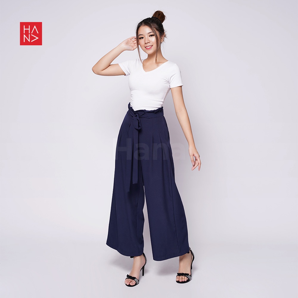 Hana Fashion - Ribbony Side Pants Celana Panjang Wanita - LP031