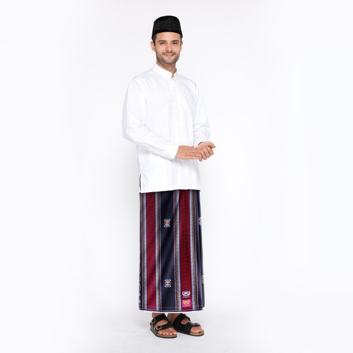 Sarung BHS Excellent Gold Motif Songket Gambiran Hitam Merah