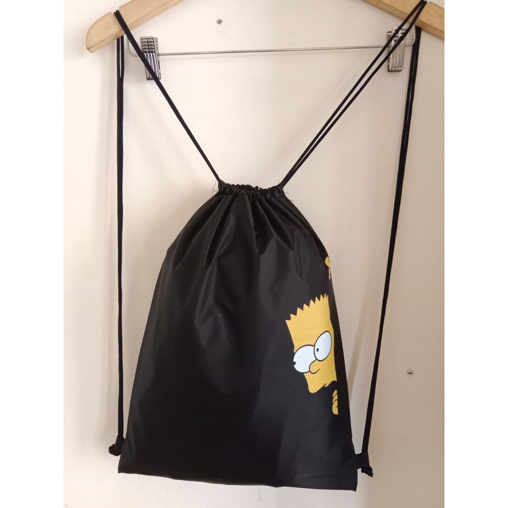 Tas serut olahraga motif gambar bahan taslan anti air