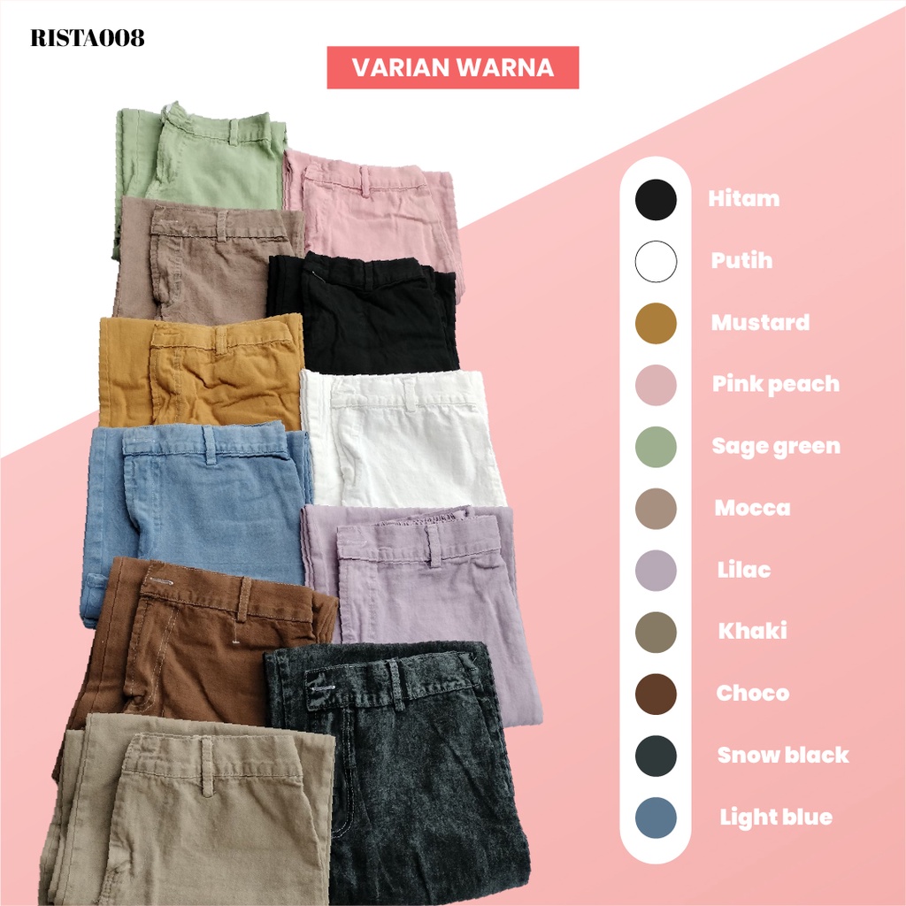 Cullotes Mozza Kulot Linen Highwaist Celana Remaja Wanita Korean Style Kekinian Terlaris