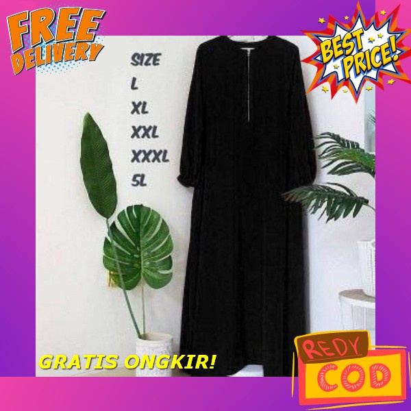 Abraashop - Zoya Gamis Ceruty Babydoll M L Xl Kondangan Jumbo Baju Gamis Wanita Terbaru 2022 / Baju 