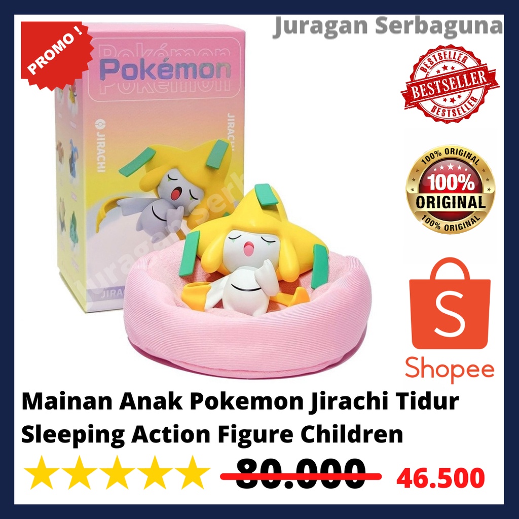 Mainan Anak Pokemon Jirachi Tidur Sleeping Action Figure Children