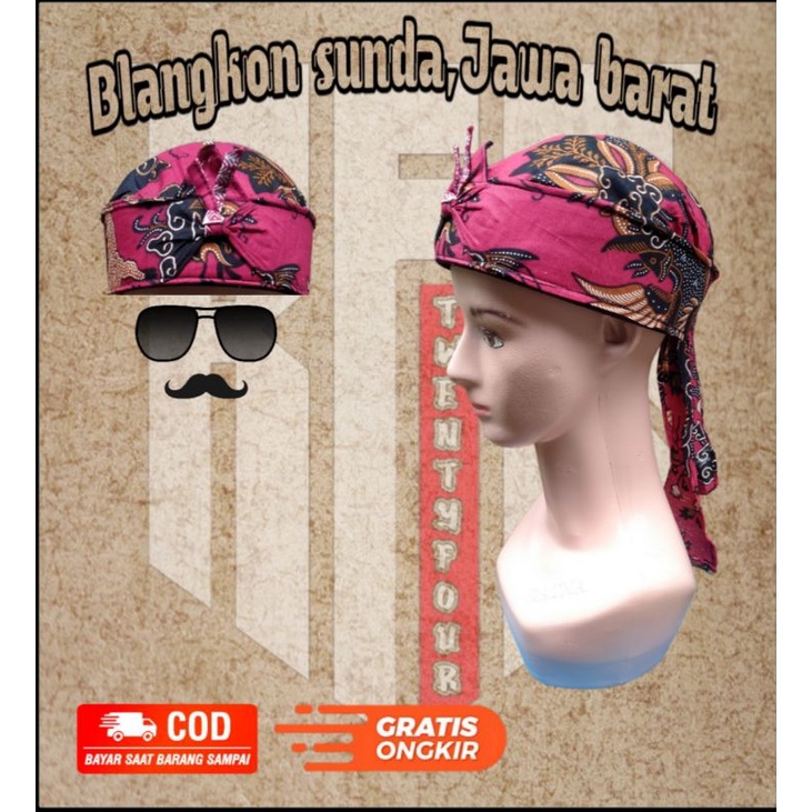 Blangkon Tradisional Sunda,Totopong/Udeng,Blangkon Jawa Barat Motif Batik Khas Cirebon