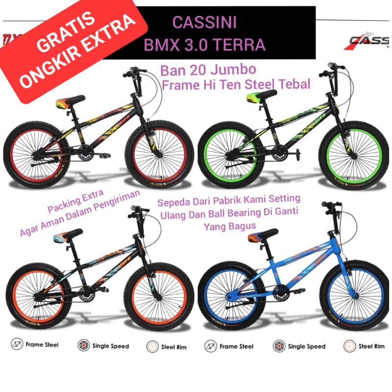 PREMIUM SEPEDA BMX TERRA 3.0 BAN JUMBO CASSINI BY TREX FRAME TEBAL