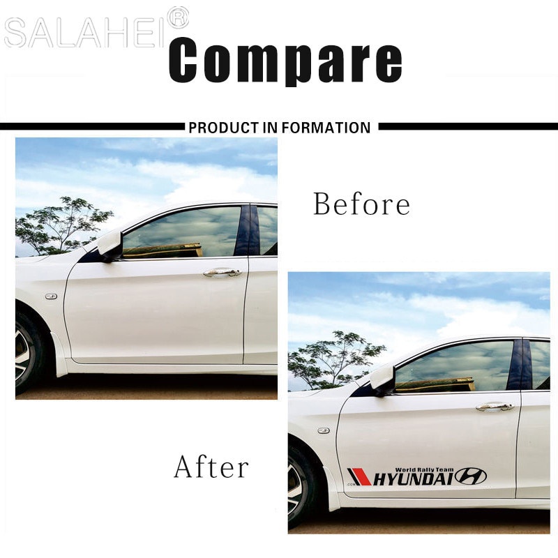 Stiker Mobil Auto Side Door Body Dekorasi Auto Untuk Hyundai i10 Kona Getz Aksen Elantra Tucson I30 Santafe Creta ix35 I20 I40 H1 Matrix Aksesoris