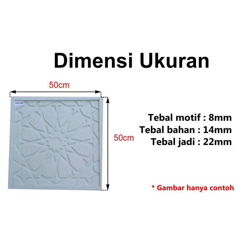 [HAEBOT] Cetakan Panel Dinding Spon Eva Motif 3D Ukuran 50x50 Model 2 50cm Spons Wallpanel Kotak Gypsum Semen Pola Geometris CNC