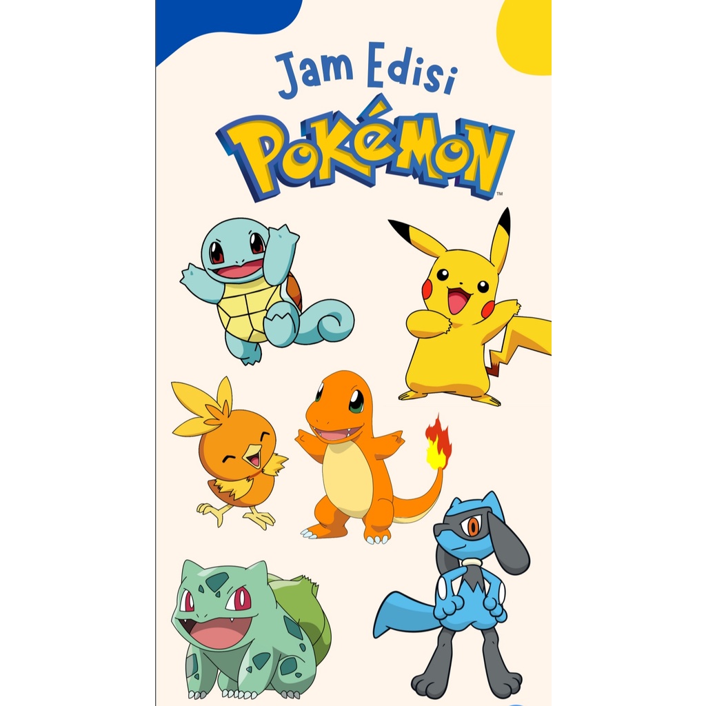 Jam atau jam weker tema Pokemon/Jam meja custom/ jam meja unik/ jam meja aesthetic/ souvenir ulang t