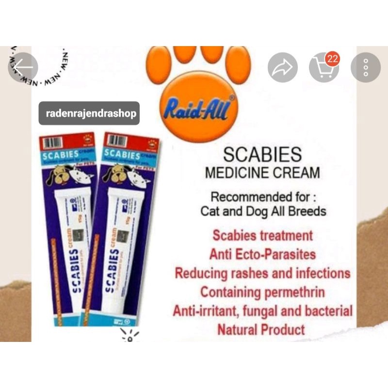 Scabies Cream - Salep Scabies Kucing Anjing Salep Jamur Aman Terjilat