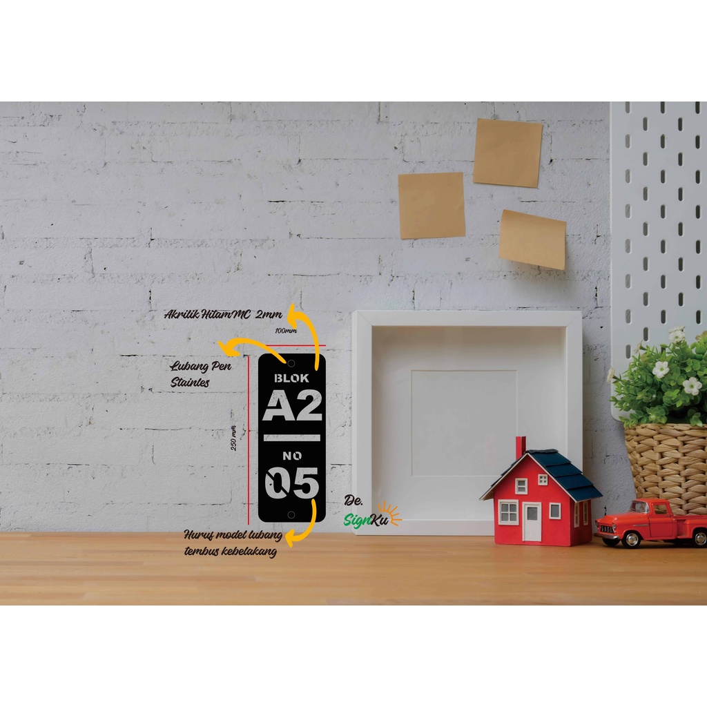 Nomor Rumah Akrilik Minimalis Laser Cut By DeSignKu | PROMOSI