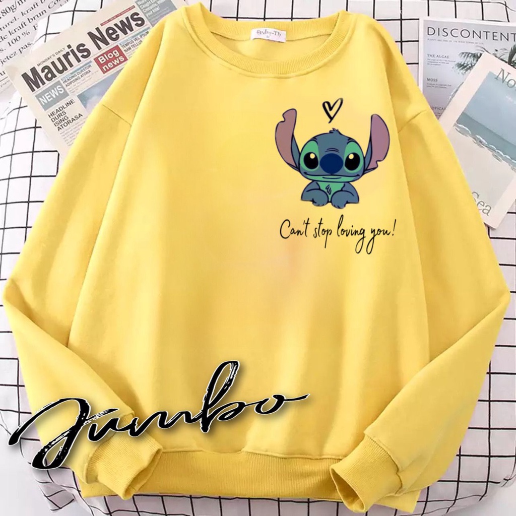 damai fashion jakarta - baju atasan SWEATER JUMBO LILO LOVING YOU over size - konveksi murah