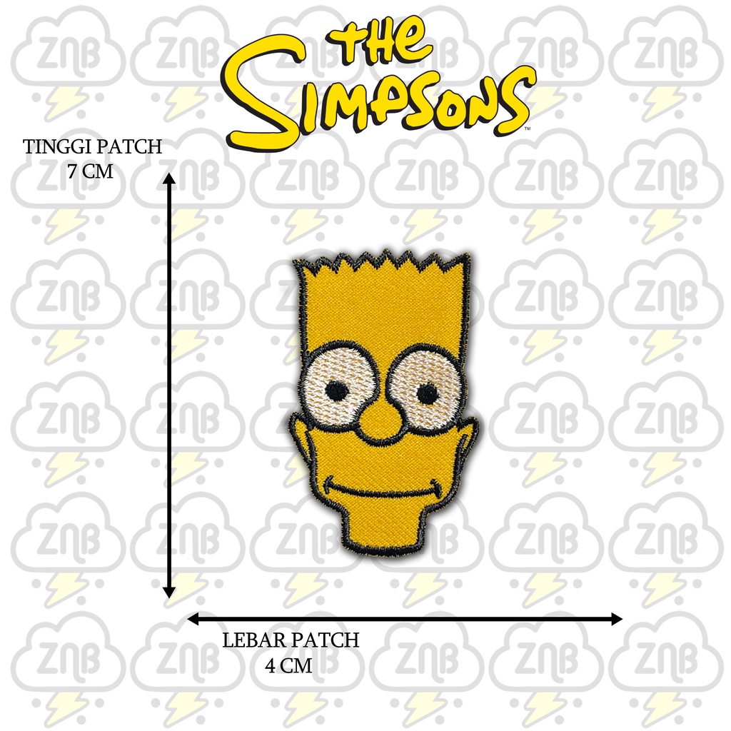 ZINBONS Patch bordir emblem patch simpson satu paket isi 8 patch free 1 stiker musik