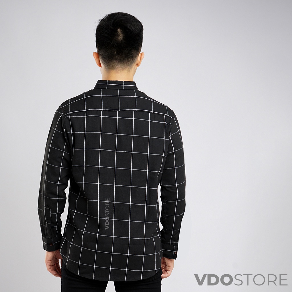 KEMEJA FLANEL PRIA 20B CASUAL BLACK - M L XL XXL 3XL - KEMEJA LENGAN PANJANG VDOSTORE DEWASA BAJU FLANNEL TANGAN PANJANG HITAM NAVY ABU MOTIF KEMEJA COWOK MURAH DEWASA SANTAI TEBAL KUALITAS IMPORT BAJU CATUR PANEL FANEL