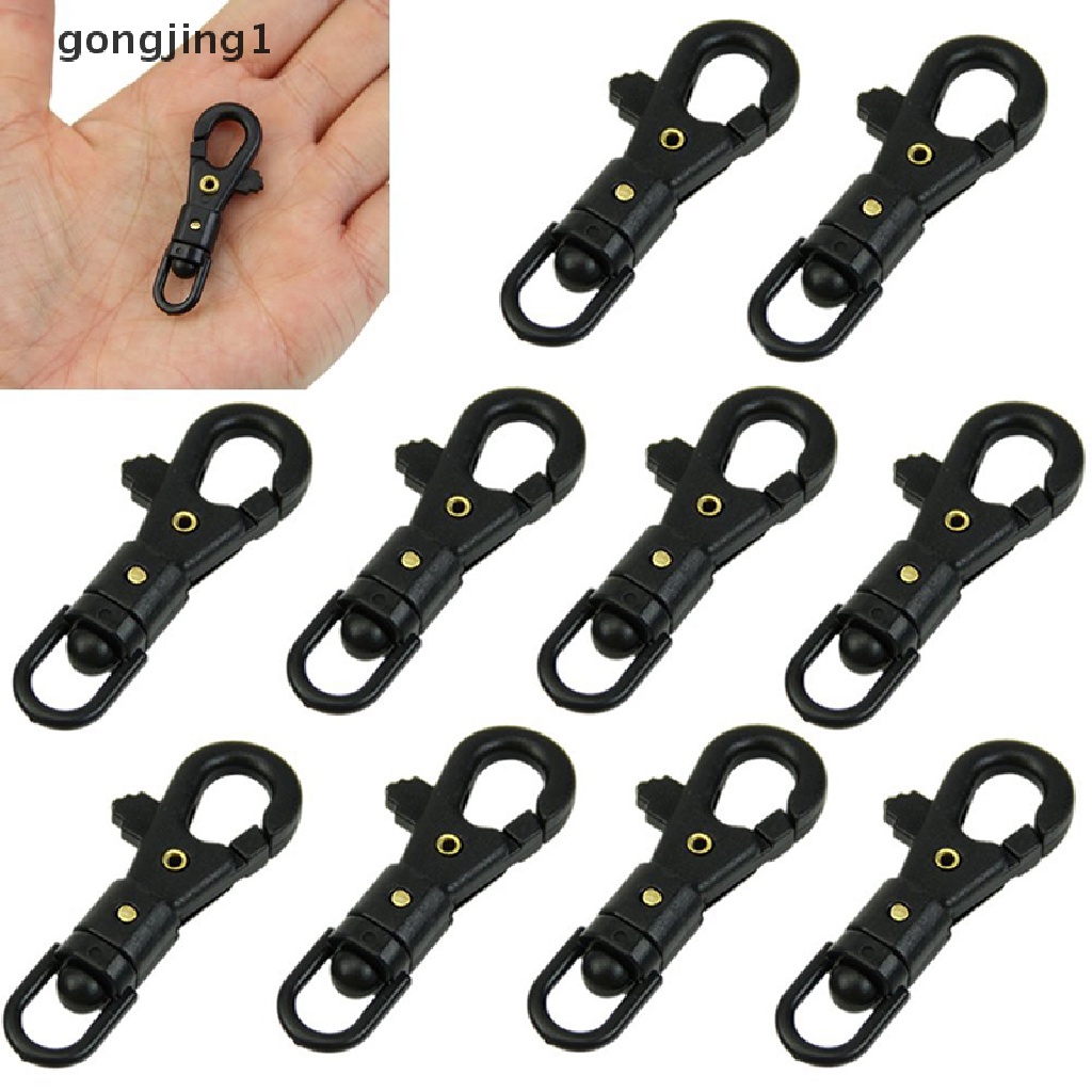 Ggg 10pcs Survival Carabiner Mini Rotatable Buckle Quickdraw Gantungan Kunci Alat ID