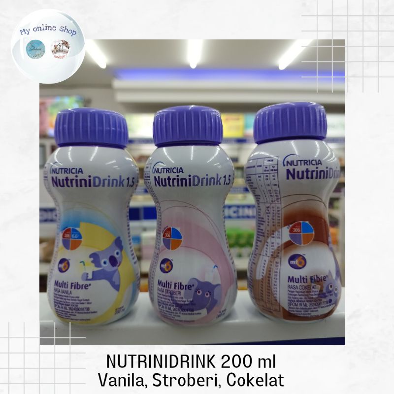 NUTRINIDRINK 200 ml Rasa Coklat, Strawberry, Vanila