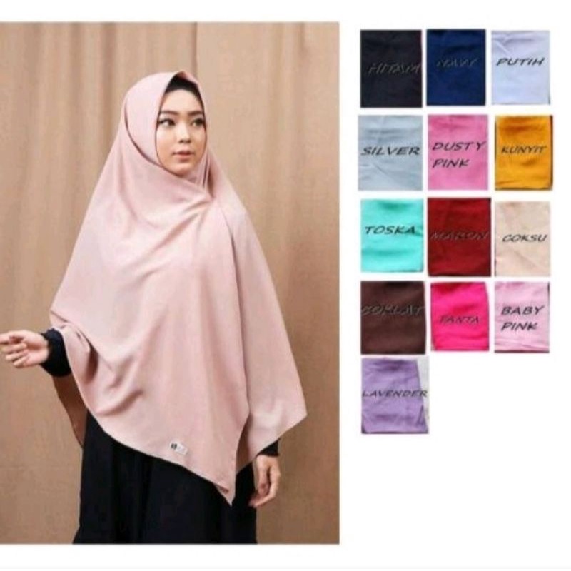 Jilbab / Hijab Segi Empat Jumbo/ Jilbab Wolfis 130x130 /Hijab Segi Empat Syar'i / Segi Empat Wolfis 