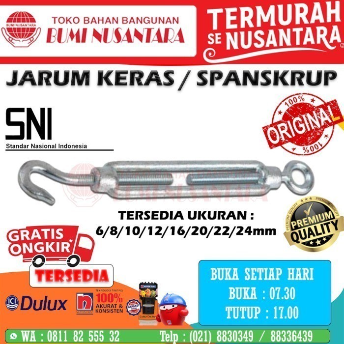 Jual SPANSKRUP 24MM JARUM KERAS UKURAN M24 TURNBUCKLE SPAN SKRUP SPAN