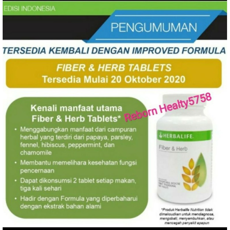 Shake herbalife nutrisi#fiber tablet harga disc 50%