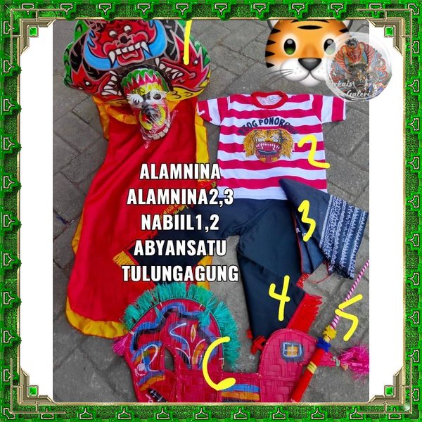 setelan kaos reog Ponorogo barongan kuda lumping udeng