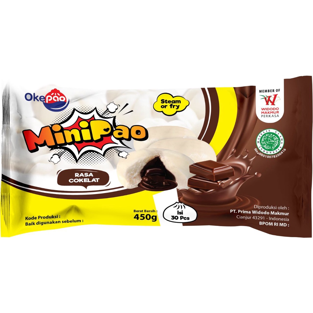 MINIPAO OKEPAO COKLAT 480GR BAKPAO MINI ISI 30 CHOCOLATE PAO HALAL