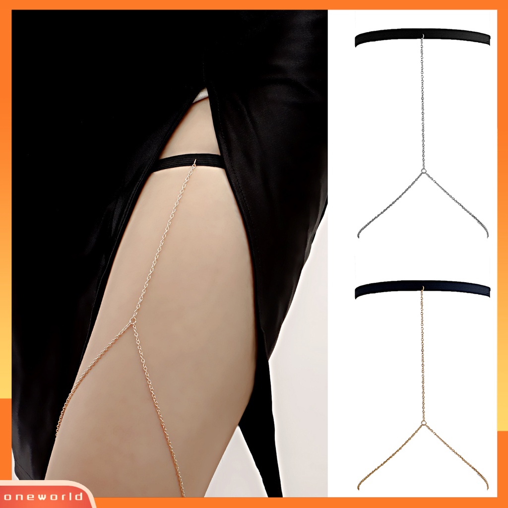 [WONE] Rantai Kaki Elastis Band Adjustable Rumbai Panjang Single Layer Semua Pertandingan Hias Simple Wanita Sexy Rantai Paha Harness Perhiasan Tubuh Untuk Pantai