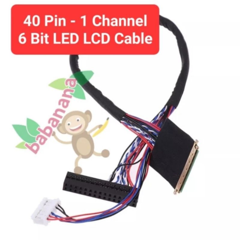 40 Pin 1 Channel 6 bit Led Lcd Lvds cable display kabel