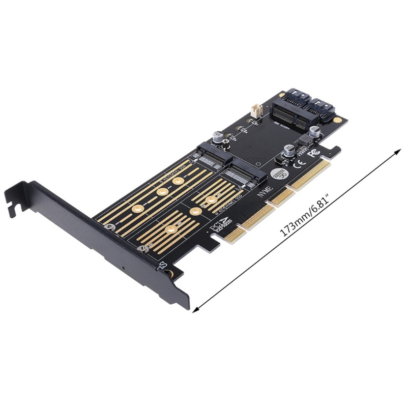 Adaptor btsg 3in1 SSD to PCI-E Dan SATA3 PCI-E 3.0 X16 to for M.2 SSD PCIE to M2