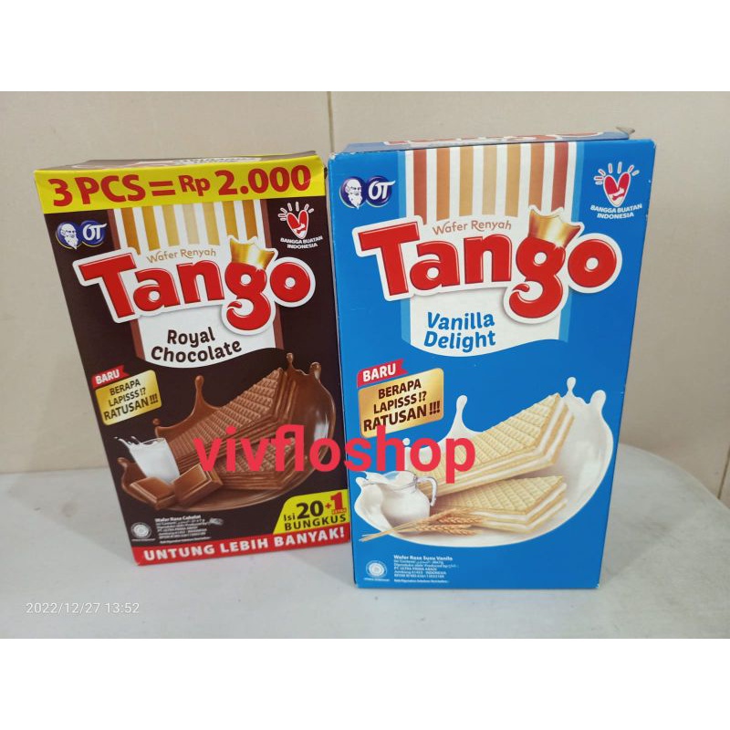 

Wafer Tango Vanila & Coklat Kemasan Box (20 x 7.8 gram)