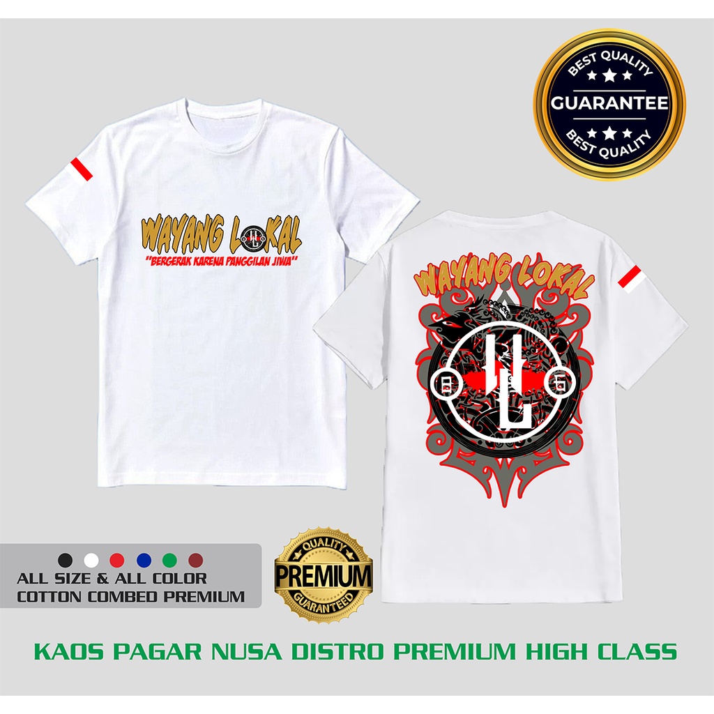 Kaos Pagar Nusa-Wayang Lokal-Bisa COD-Putih